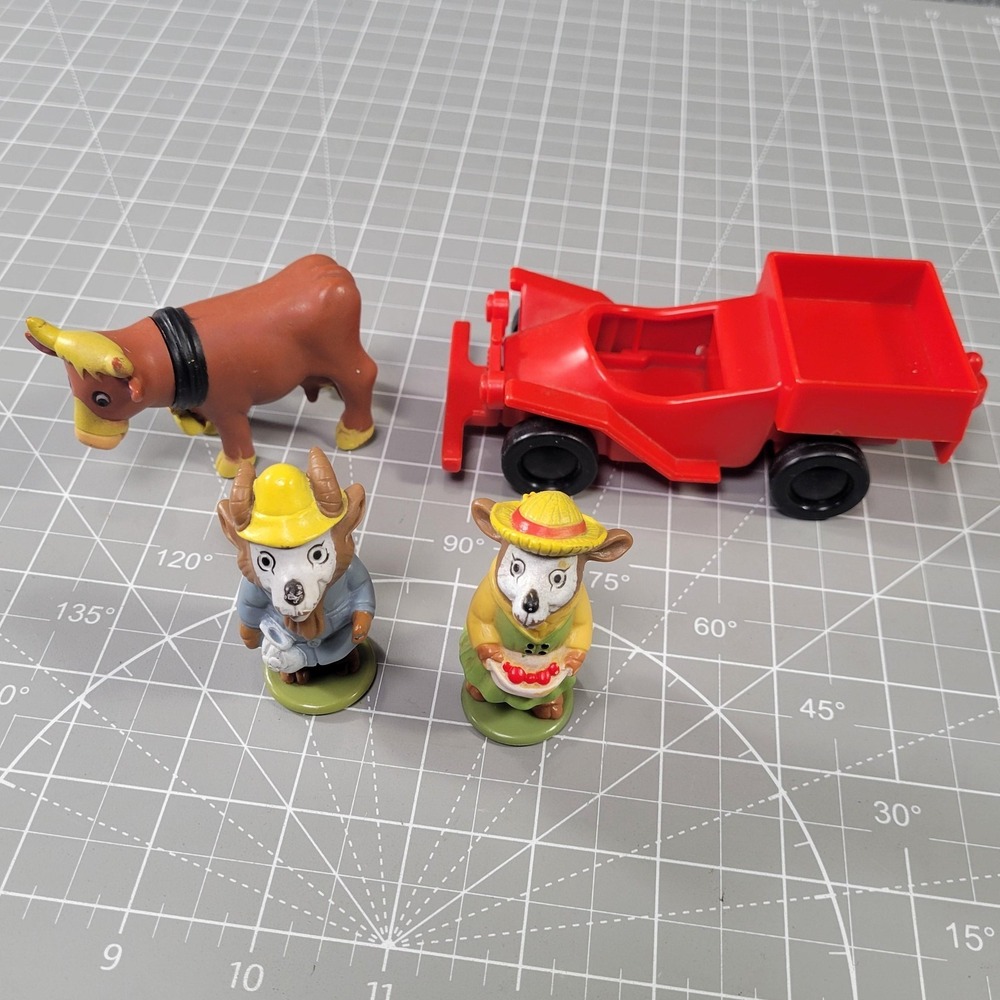 Vintage 1976 Playskool Richard Scarry Figures Lot Goat‎ Couple Cow Truck Farm